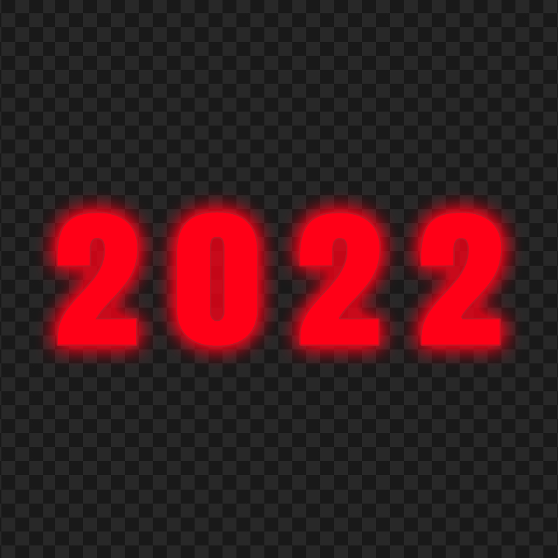Red Glowing 2022 Text Download PNG