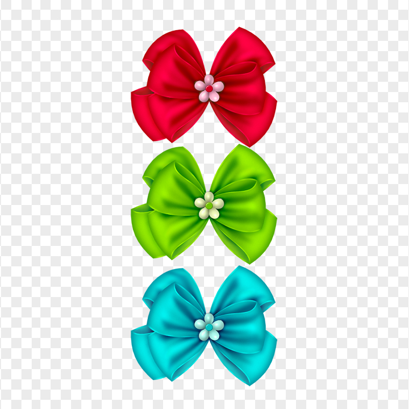 Red, Green And Blue Bow PNG