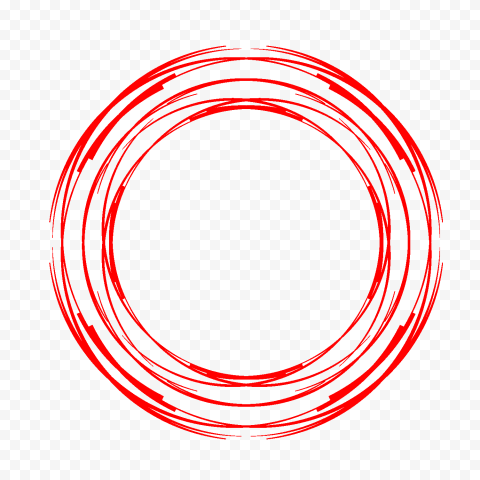Red Hand Drawn Sketch Lines Circle shape PNG IMG