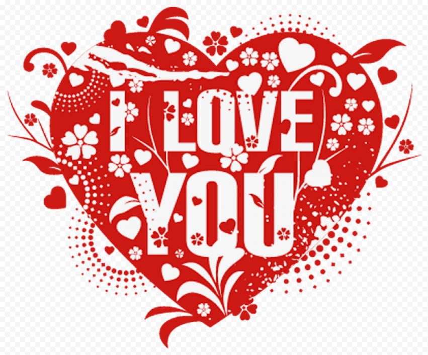 Red Heart  With White I Love You Text