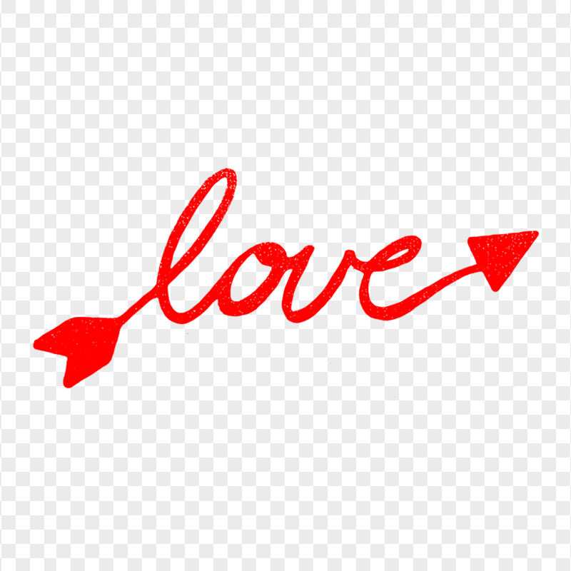 Red Love Calligraphy Word PNG Image