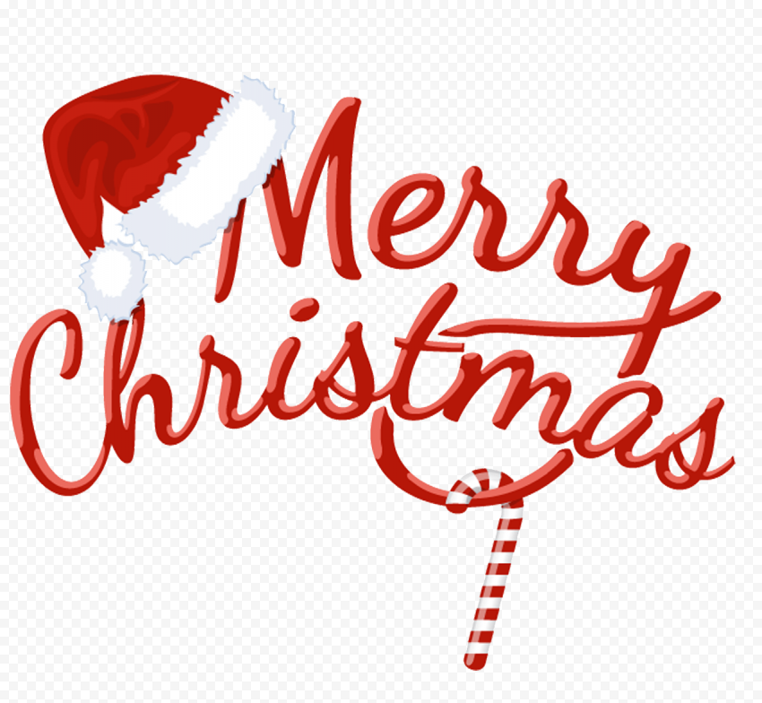 Red Merry Christmas Calligraphy Logo 