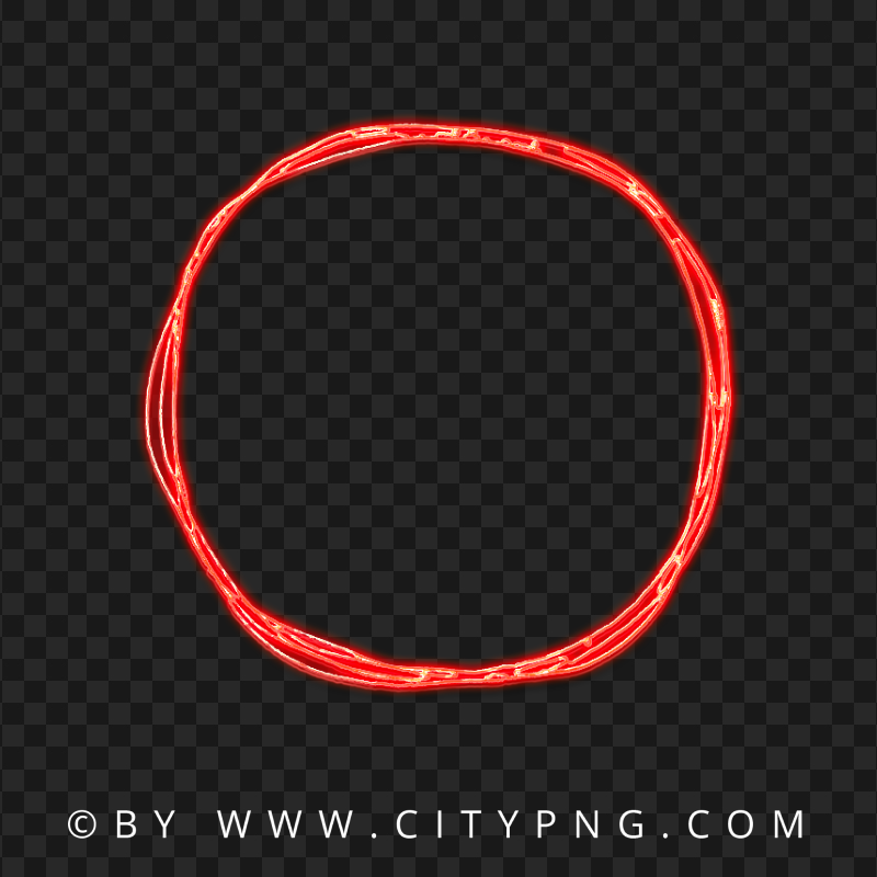 Red Neon Doodle Sketch Drawing Circle HD PNG