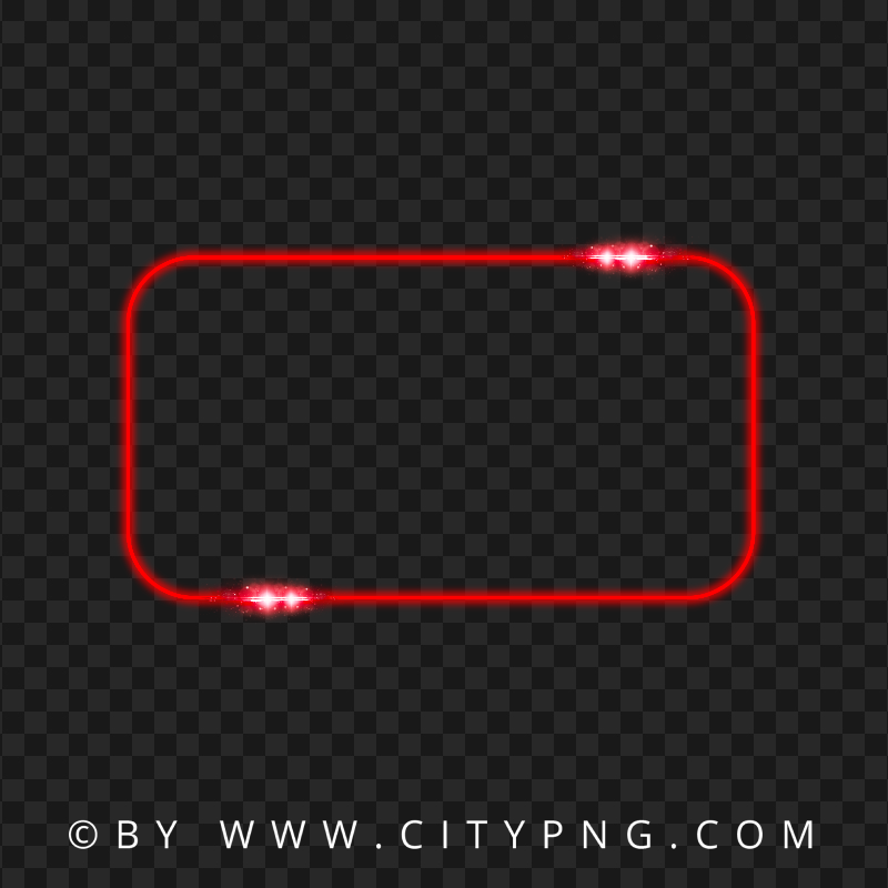 Red Neon Frame With Flare Download PNG