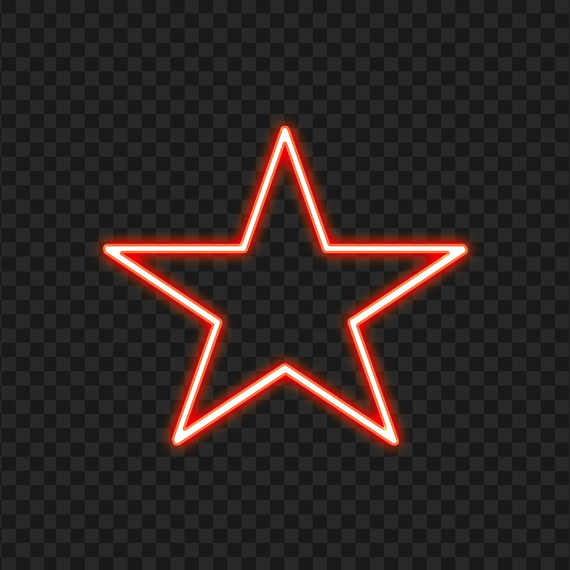 Red Neon Star PNG