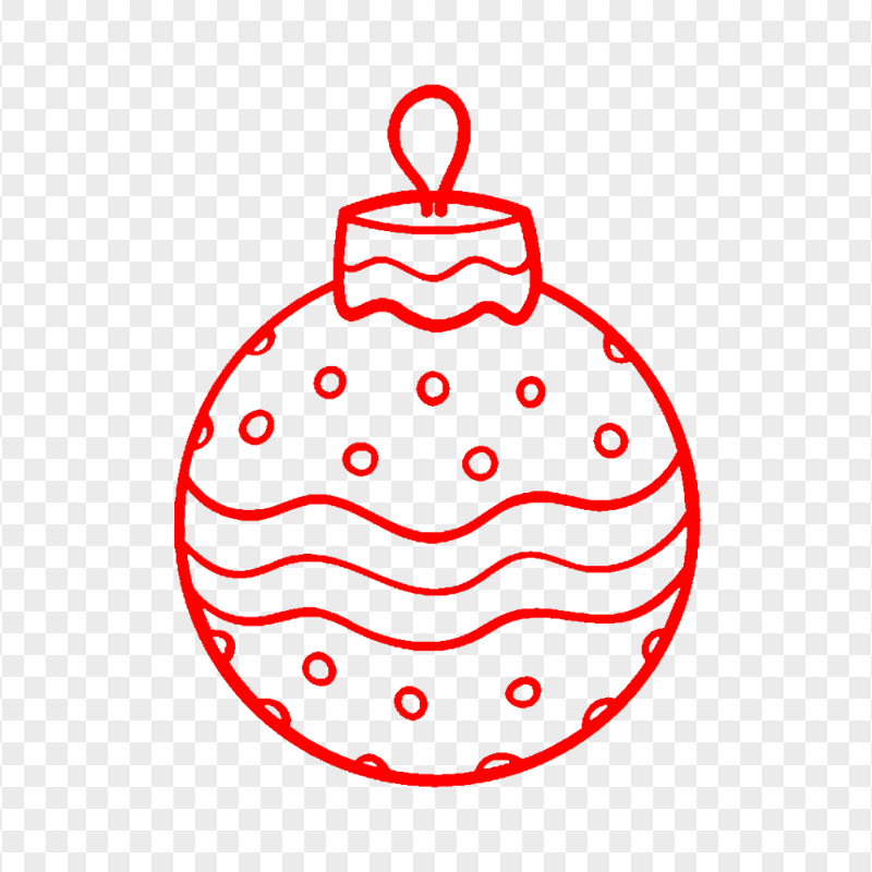 Red Ornament Ball Line Icon HD PNG