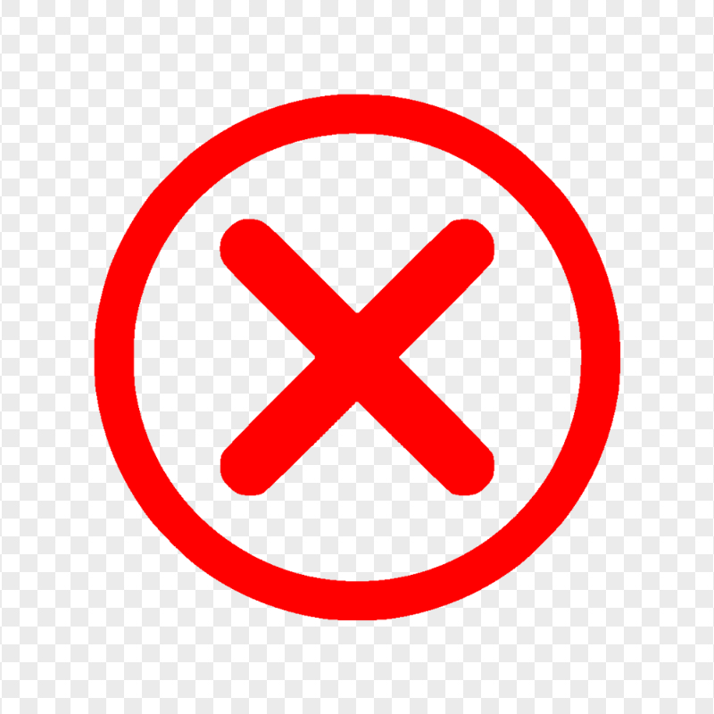 Red Round Close X Logo Icon Transparent Background