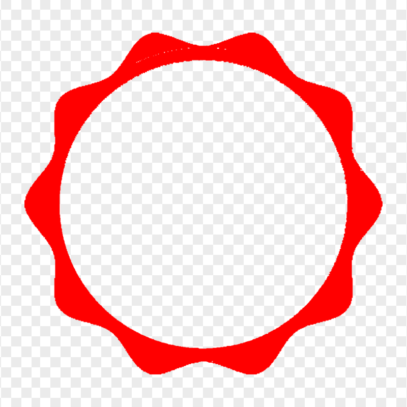 Red Round Label Badge Silhouette