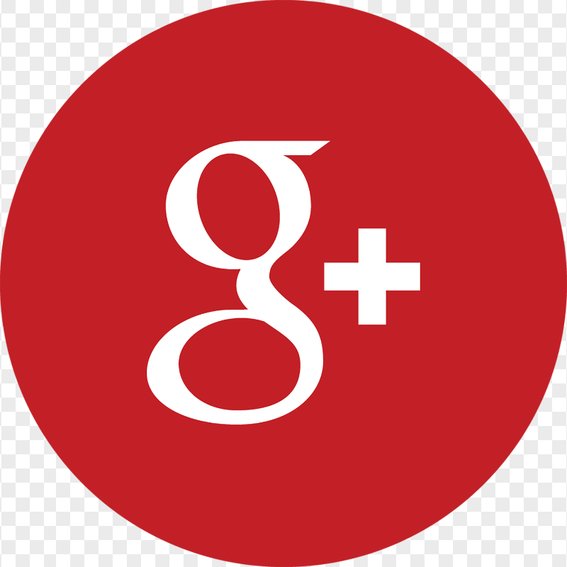 Red Round Simple Google G Plus Icon