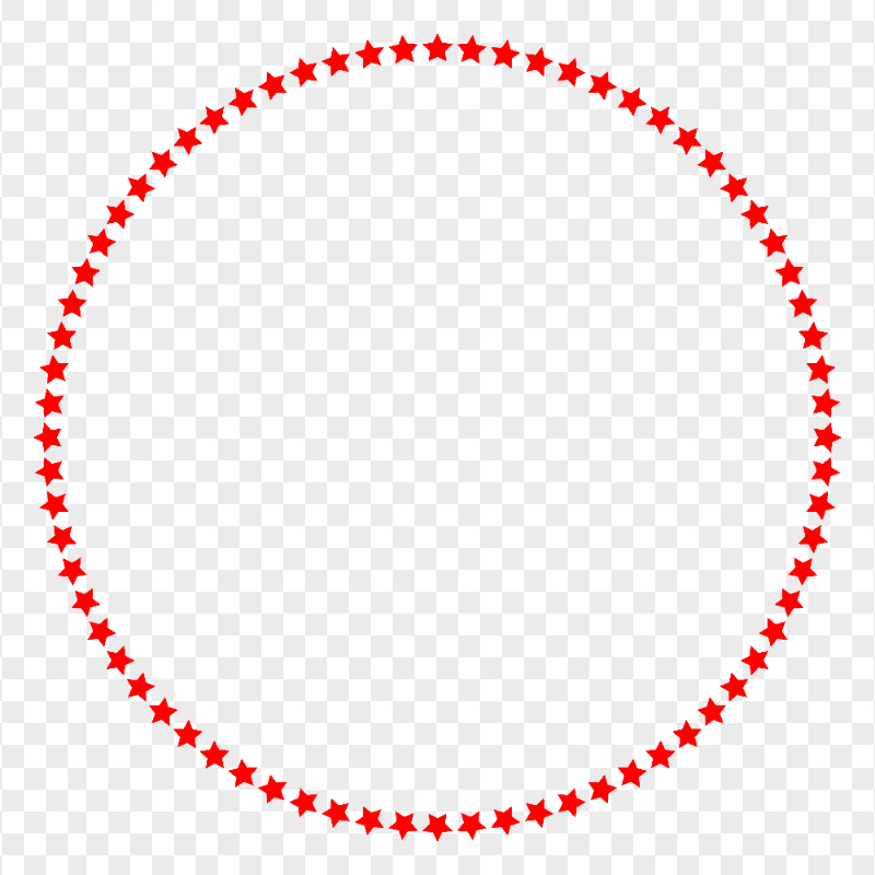 Red Stars Circle Frame PNG