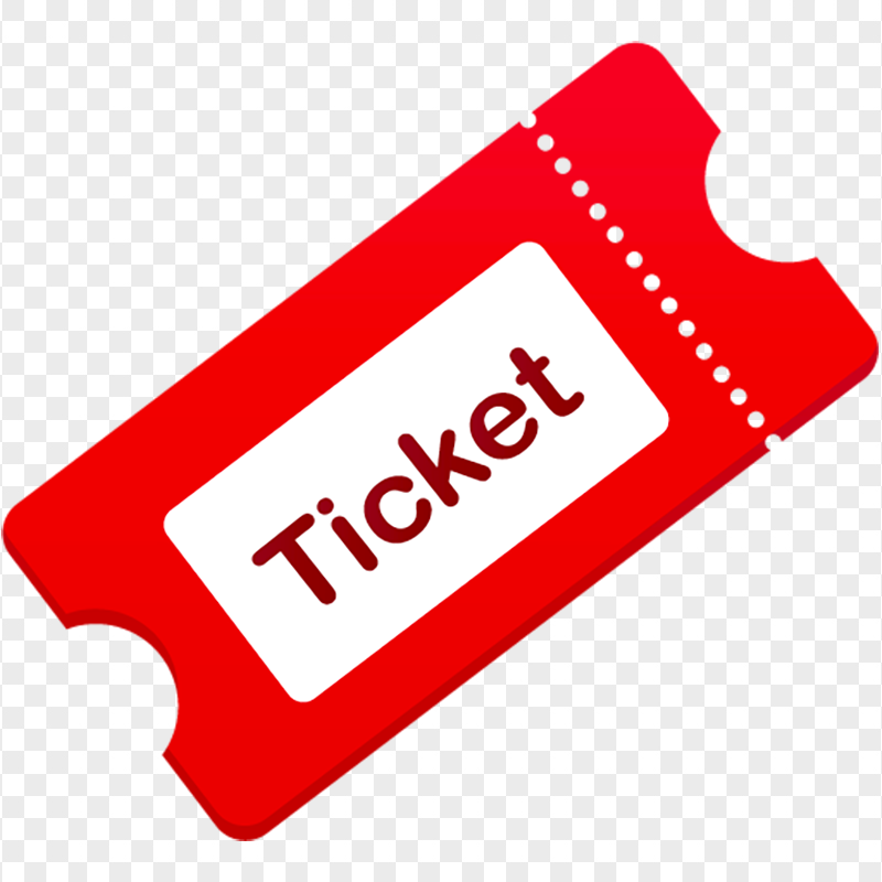 Red Ticket Vector Flat Logo Icon PNG