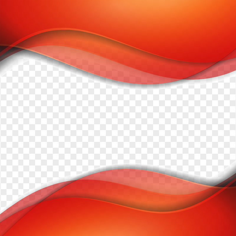 Red Wavy Abstract Transparent Background