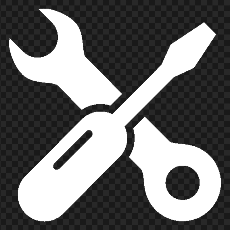 Repair Maintenance Tools White Icon HD PNG
