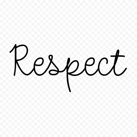 Respect Black Text Word Typography PNG
