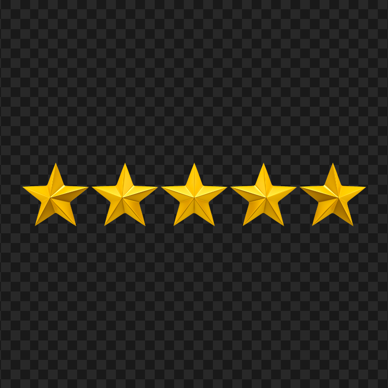 Review Yellow Gold 5 Stars Image PNG