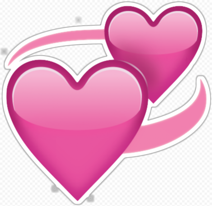 Revolving Hearts Pink Romantic Emoji Sticker