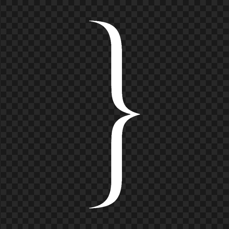 Right Bracket White Symbol Icon PNG Image