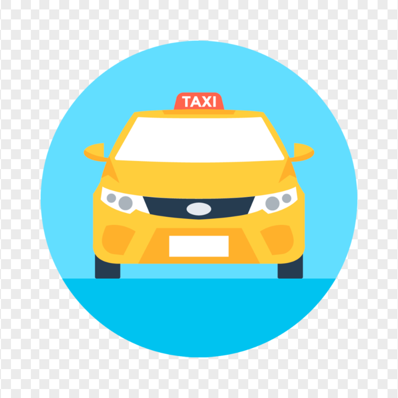 Round Blue Taxi Cab Logo Icon PNG