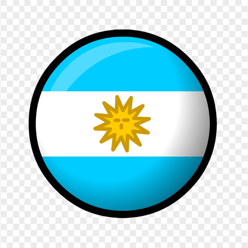 Round Circular Argentina Flag Icon PNG
