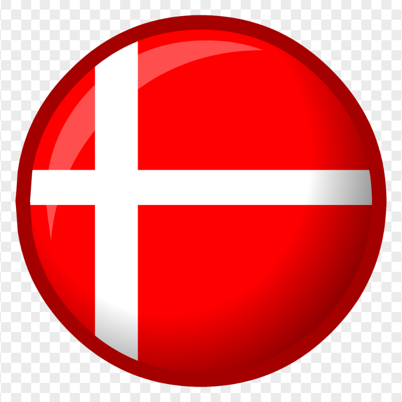 Round Denmark Danish Flag HD PNG