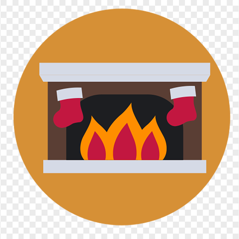 Round Flat Chimney Fireplace Icon PNG
