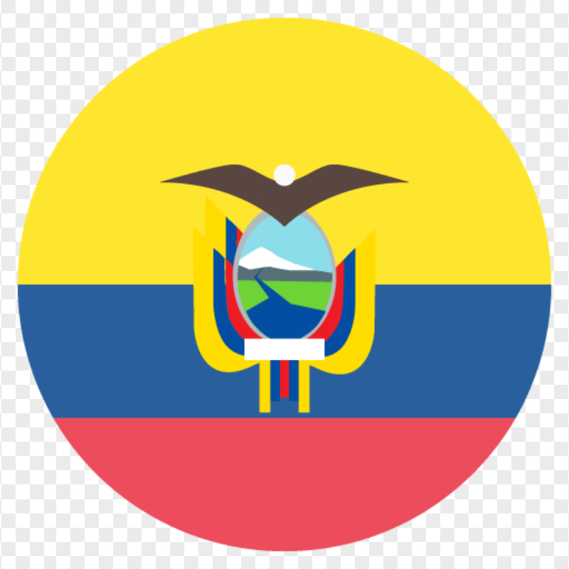 Round Flat Ecuador Flag Icon PNG
