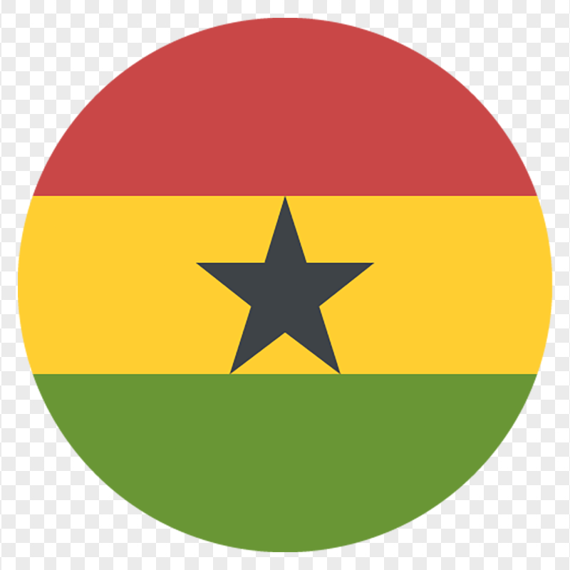 Round Flat Ghana Flag Icon PNG