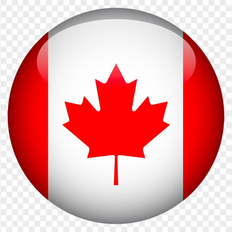 Round Glossy Canada Flag Icon FREE PNG