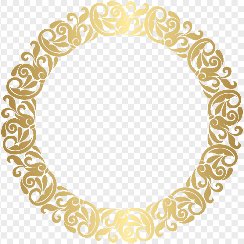 Round Gold Pattern Shape Image PNG