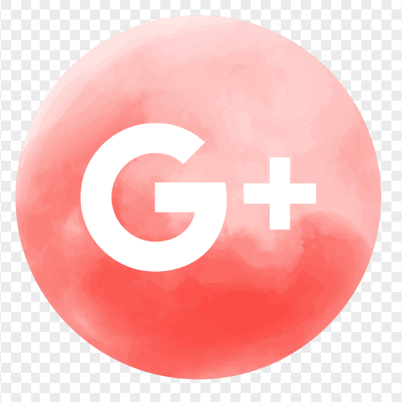 Round Google Plus G Social Media Watercolor Style