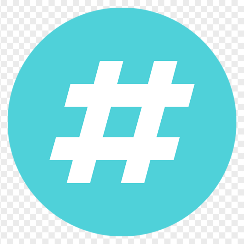 Round Hashtag Icon Social Media