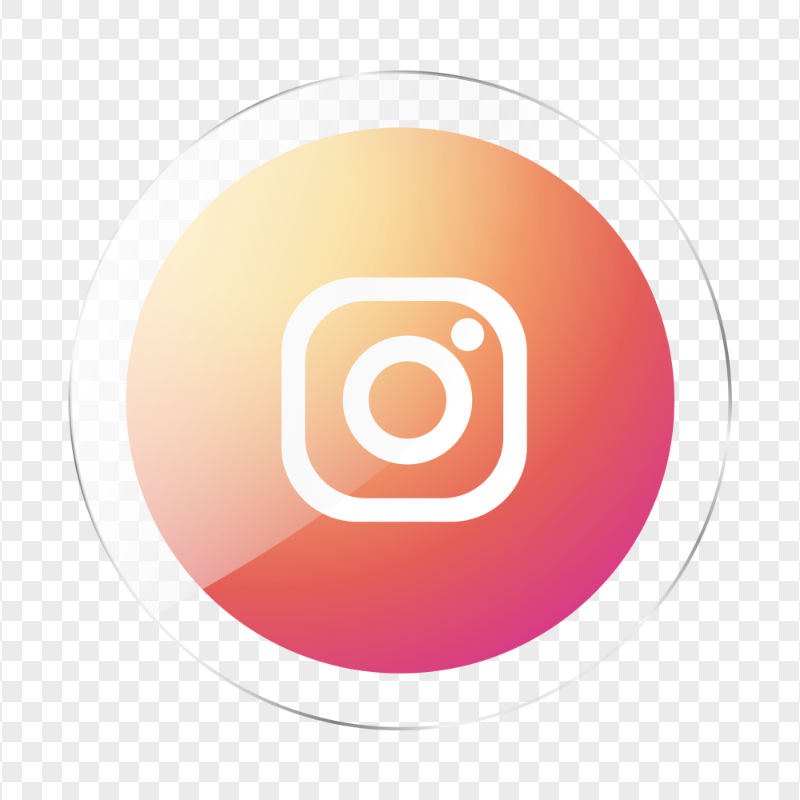 Round Instagram Icon Glossy Style
