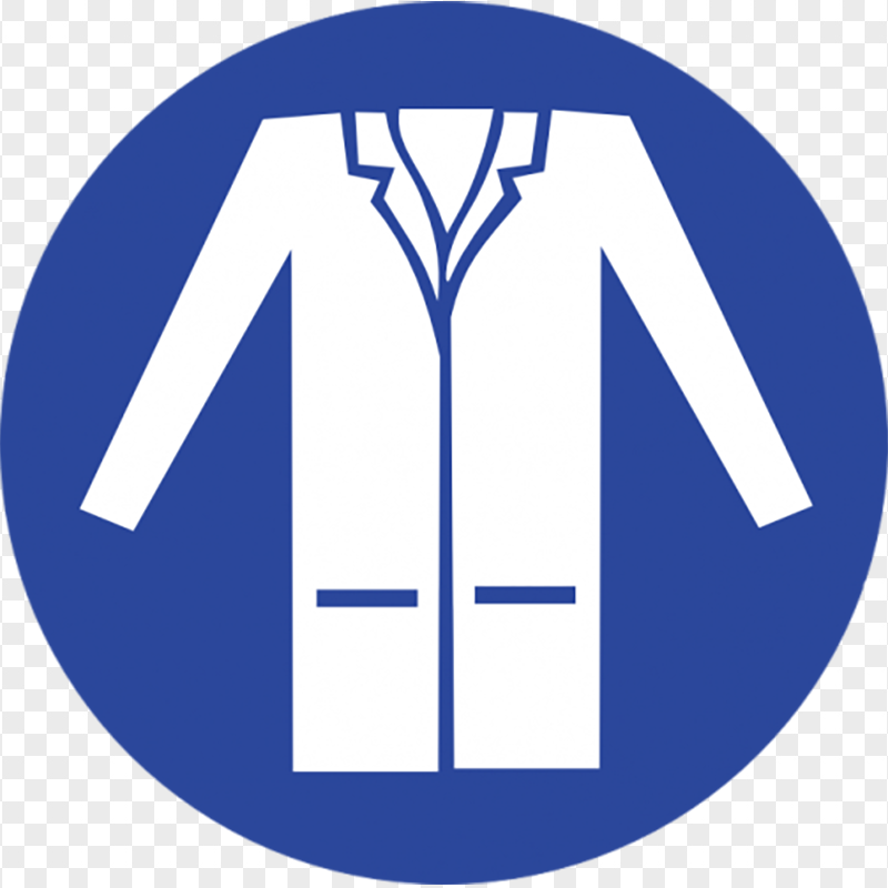 Round Laboratory Coat Jacket Safety PPE Sign