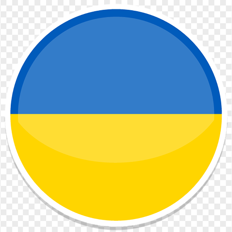 Round Ukraine Flag Icon PNG