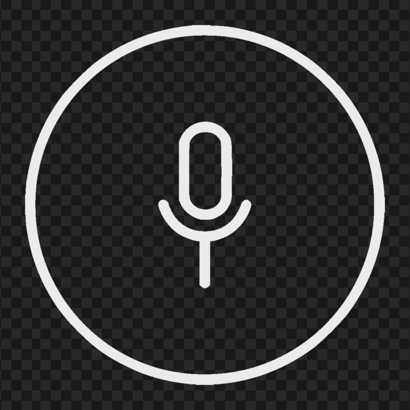 Round Voice Recorder Mic Line Gray Icon Transparent Background