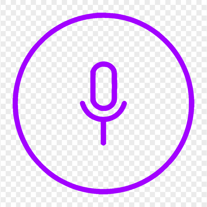 Round Voice Recorder Mic Line Purple Icon