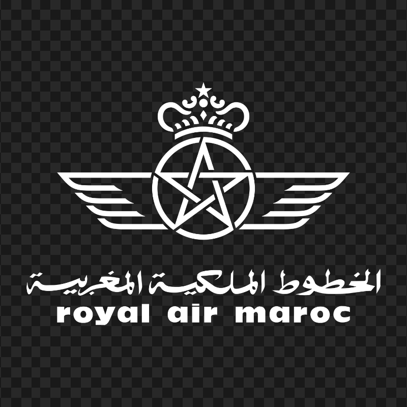 Royal Air Maroc White Logo HD PNG