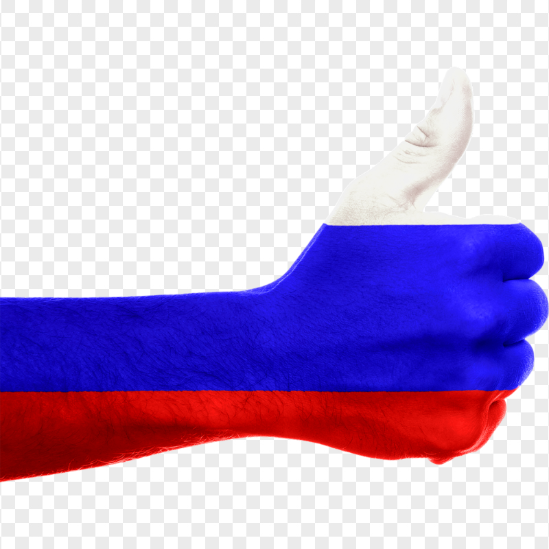 Russia Flag On A Thumbs Up HD PNG