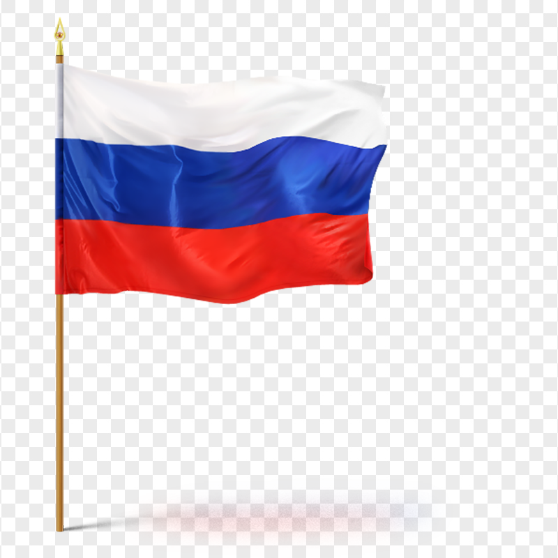 Russia Flag On Pole Download PNG