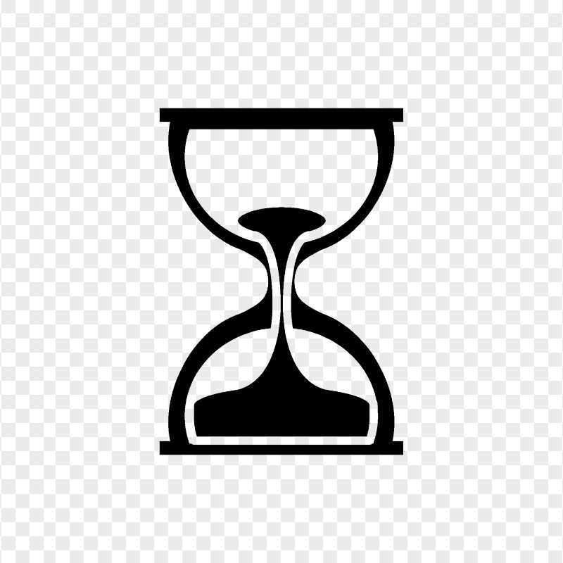 Sand Hourglass Timer Black Icon PNG