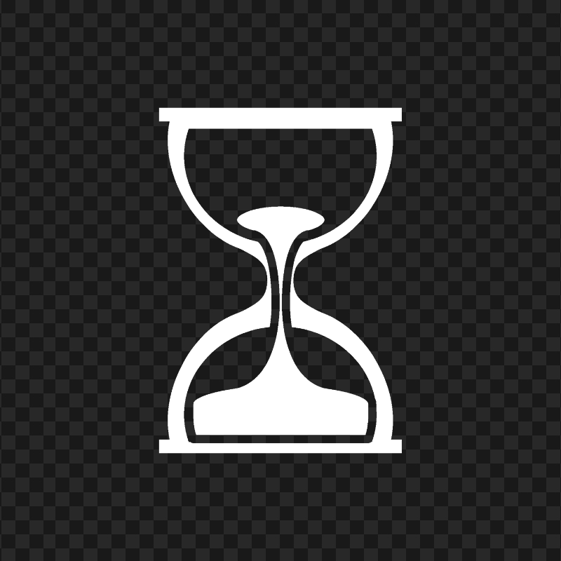 Sand Hourglass Timer White Icon PNG