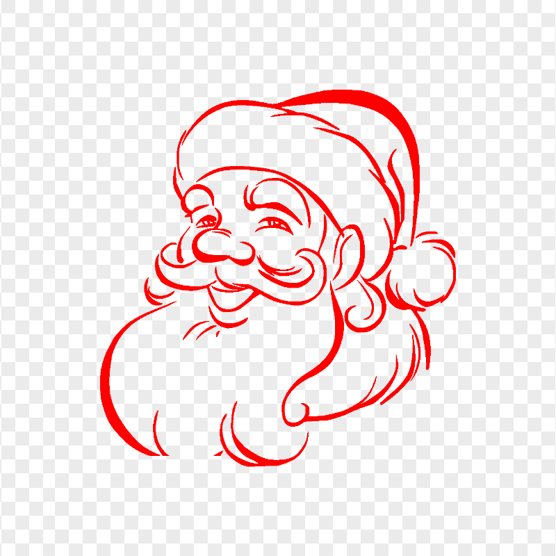 Santa Face Red Silhouette HD PNG