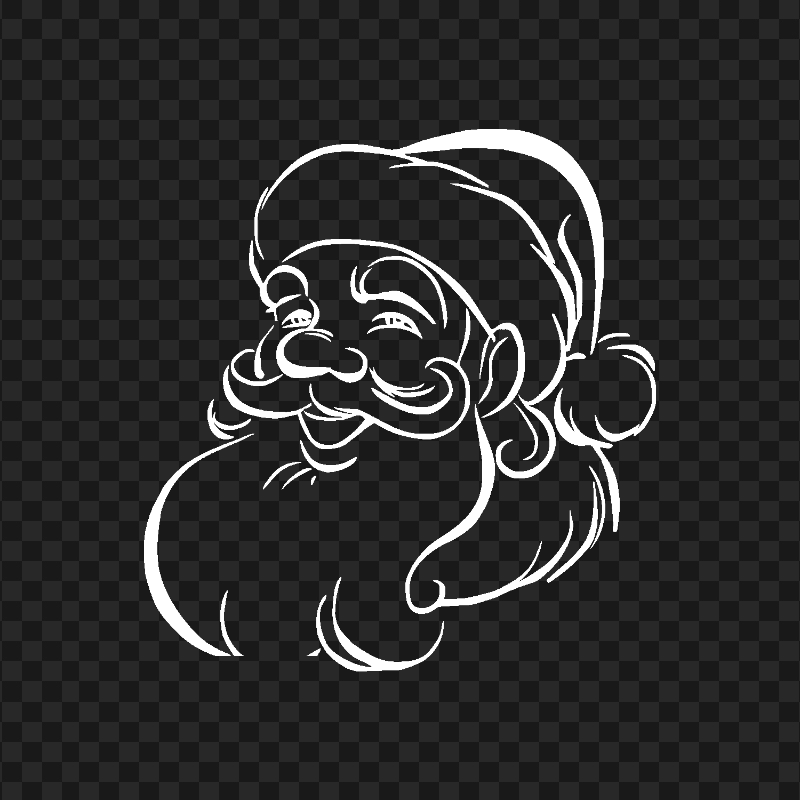 Santa Face White Silhouette HD PNG