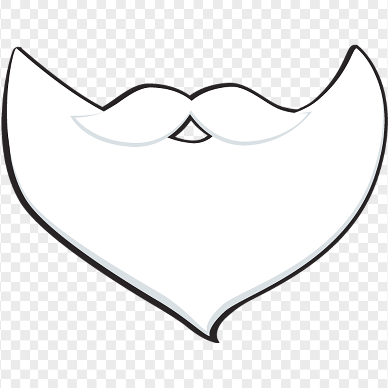 Santa White Cartoon Beard PNG