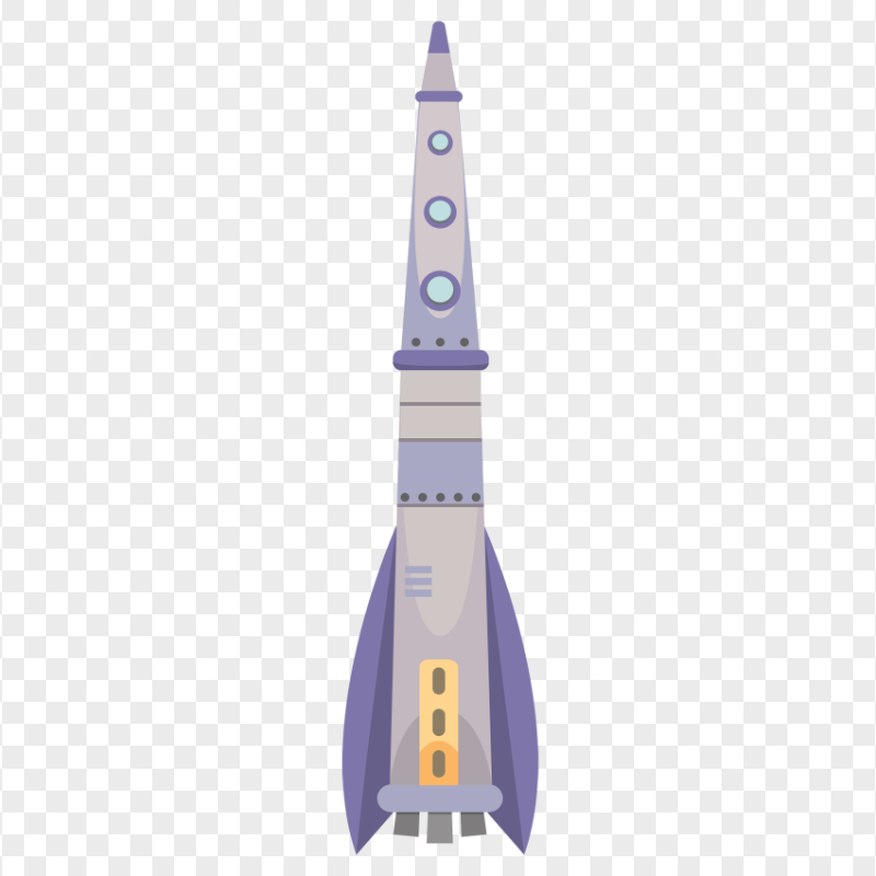 Saturn rocket cartoon spaceship flight