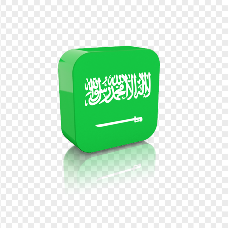 Saudi Arabia 3D Square Flag Icon PNG
