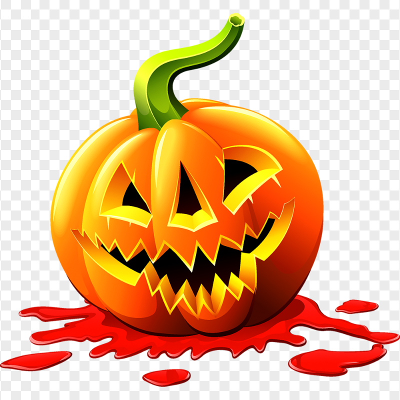 Scary Evil Spooky Pumpkin Face With Blood