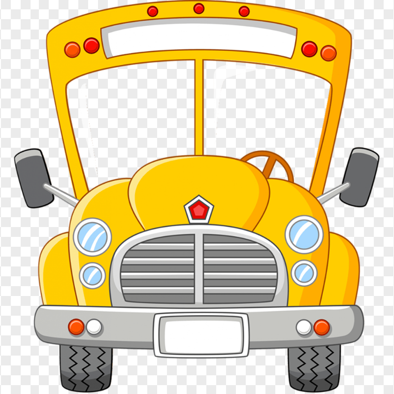 School bus front yellow no background