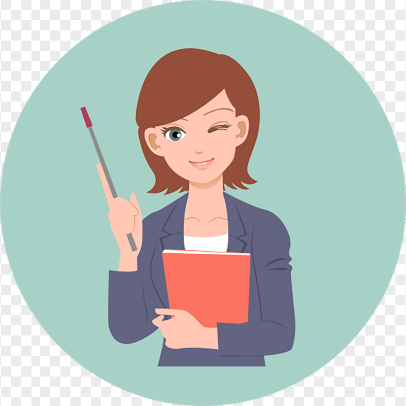 School Teacher Vector Round Icon PNG