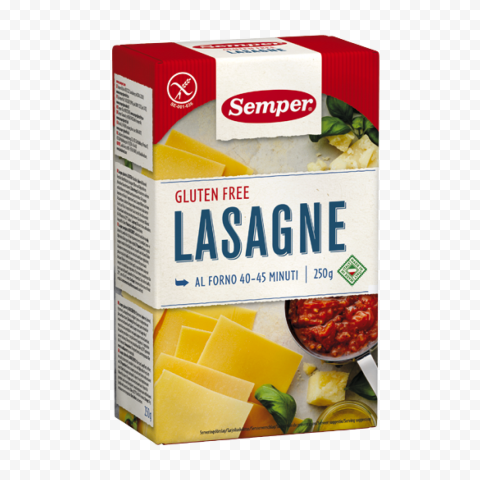 Semper Lasagne Pasta Packaging Gluten Free PNG